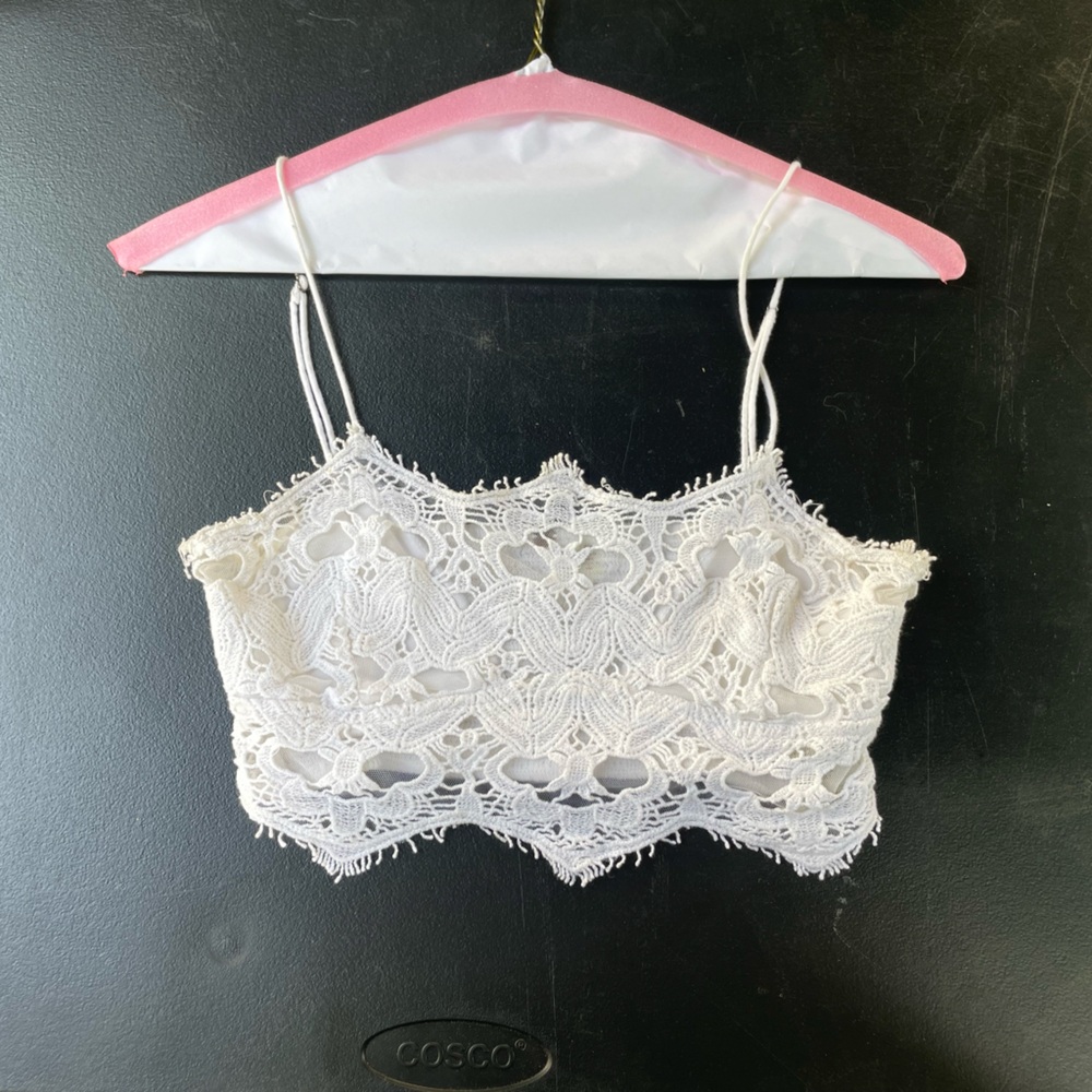 White Lace Crop Top